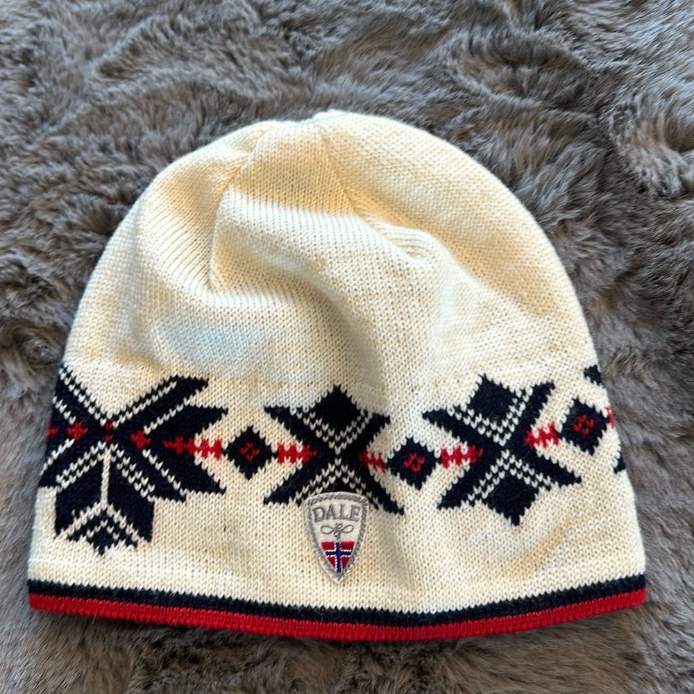 Dale of Norway Cream and Black Knit Hat